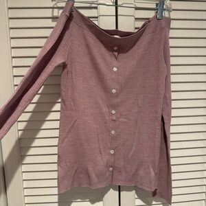 Frame lilac color off the shoulder sweater
